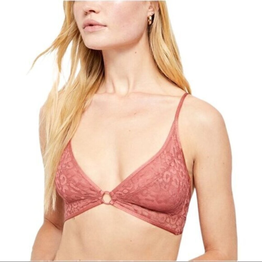 Free People Toni Lace Bralette in Allure Pink Size S NWT